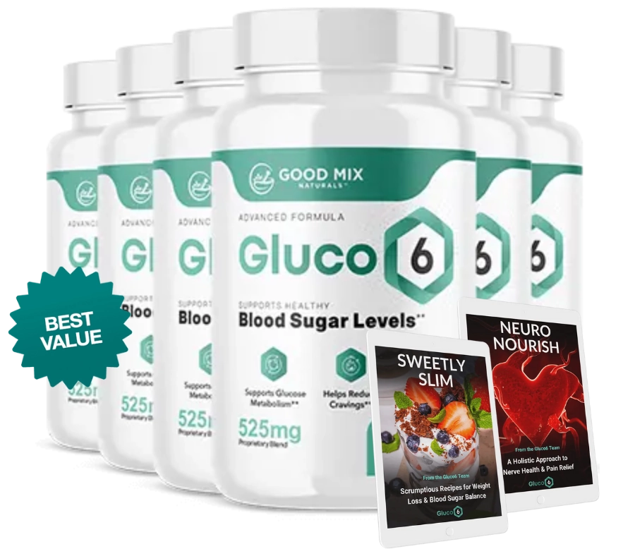 Gluco6 six-bottle 180-day supply package