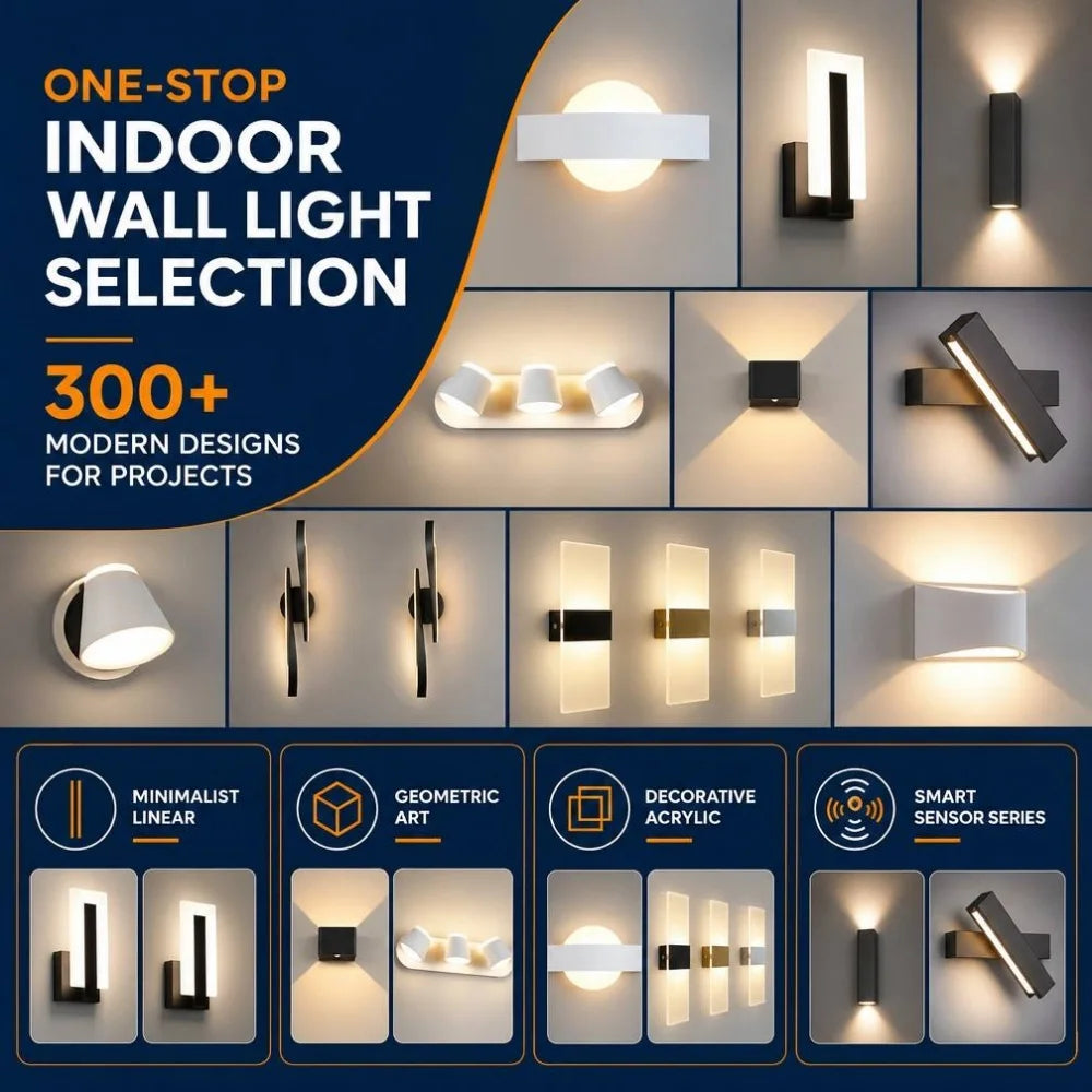 Nordic Modern Design Wall Lamp White Iron E12 Indoor Decorative Home Bedroom Living Room Corridor Standard Switch