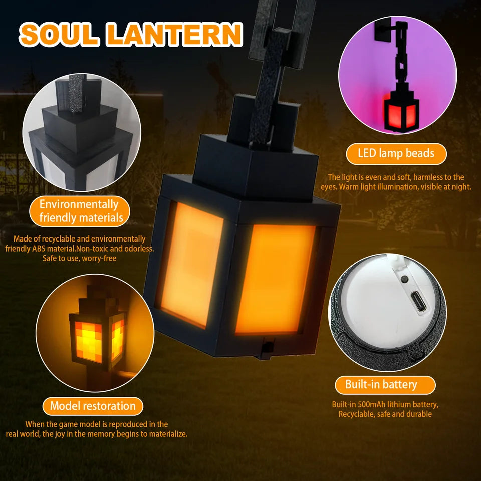 Pixel Lantern Night Light - 16 Color Changing LED Mood Light with Remote Control, Desk & Wall Mountable for Bedroom Decor Gift