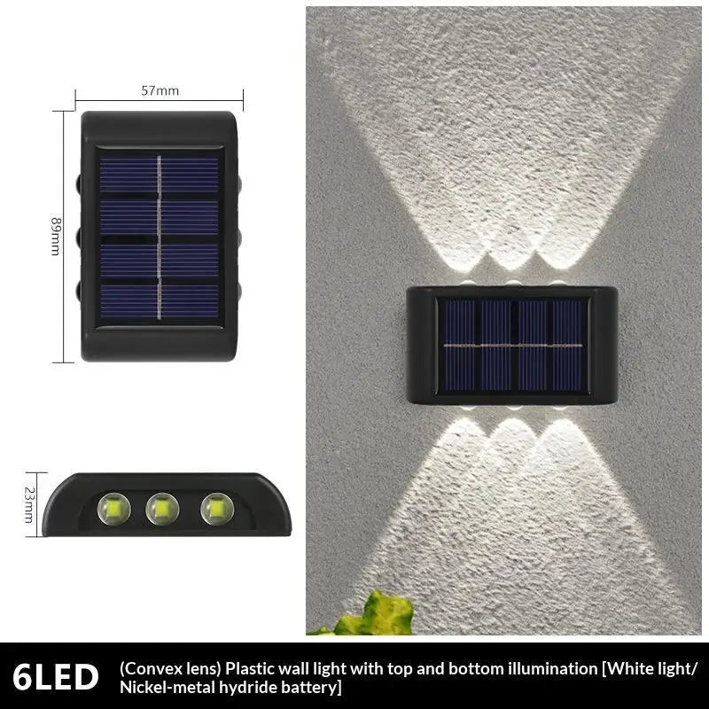 Solar Wall Lamp Outdoor Waterproof Solar Fence Lights Solar Powered Up Down Lighting Garden Yard Street Decoration Wall Lights