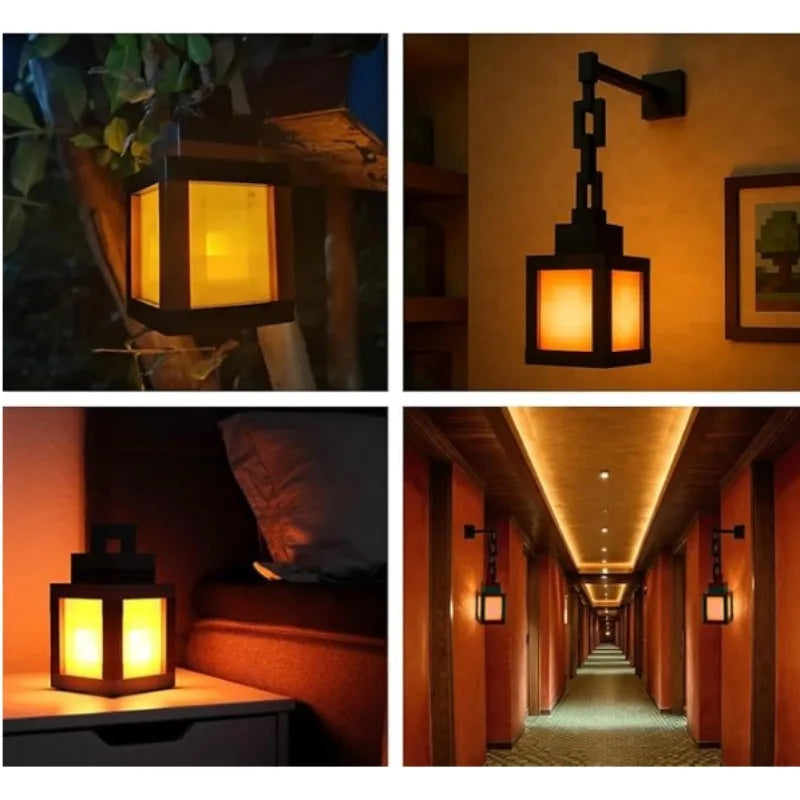 Pixel Lantern Night Light - 16 Color Changing LED Mood Light with Remote Control, Desk & Wall Mountable for Bedroom Decor Gift
