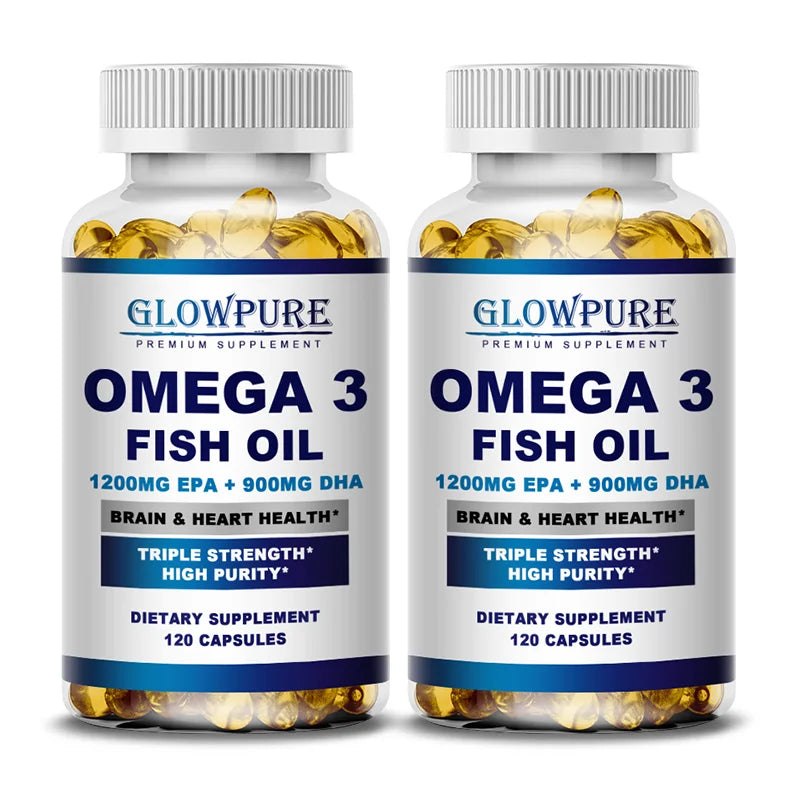 Fish Oil OMEGA-3 for Brain Cognitive Function and Memory, Anti-Inflammation, Antioxidant Joint Health - Rich In DHA And EPA