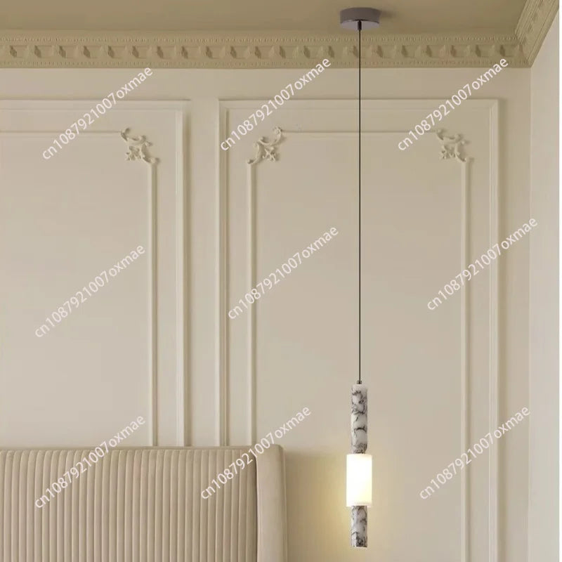 Light Luxury Stone Chandelier, French Simple Living Room Dining Room Bedroom Bedside Chandelier