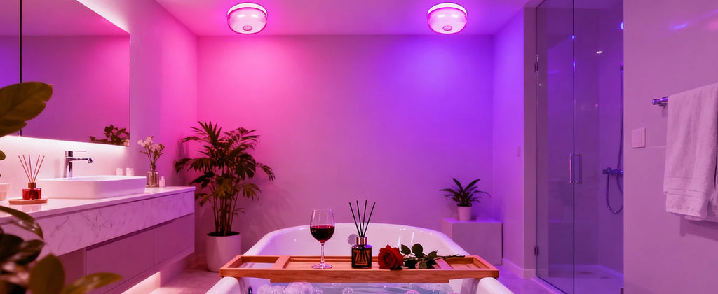Waterproof Shower Light 15 Color Rechargeable LED with Remote Timer Wireless Magnetic Ceiling Light for Bathroom Shower Bedroom