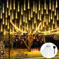 Solar Meteor Shower Lights Outdoor Meteor Lights 10Tubes Waterproof LED Falling Raindrop Christmas Halloween Fairy String Lights
