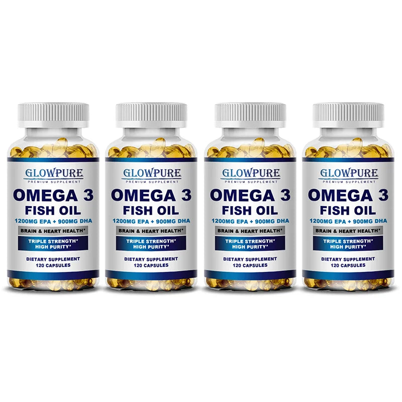 Fish Oil OMEGA-3 for Brain Cognitive Function and Memory, Anti-Inflammation, Antioxidant Joint Health - Rich In DHA And EPA