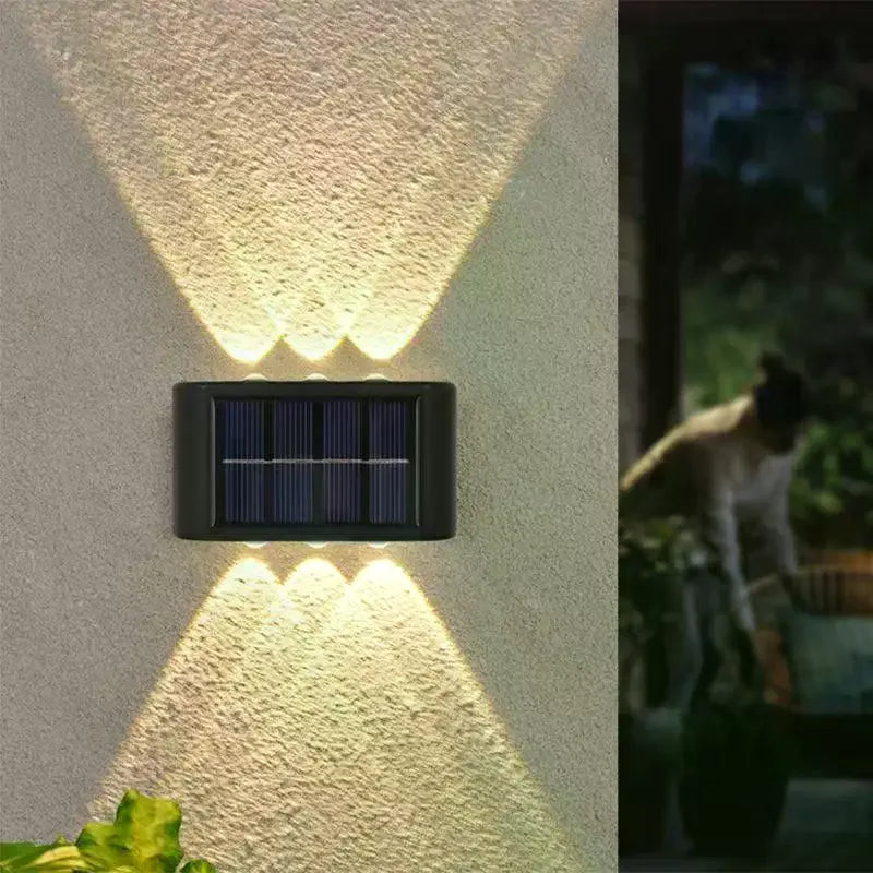Solar Wall Lamp Outdoor Waterproof Solar Fence Lights Solar Powered Up Down Lighting Garden Yard Street Decoration Wall Lights