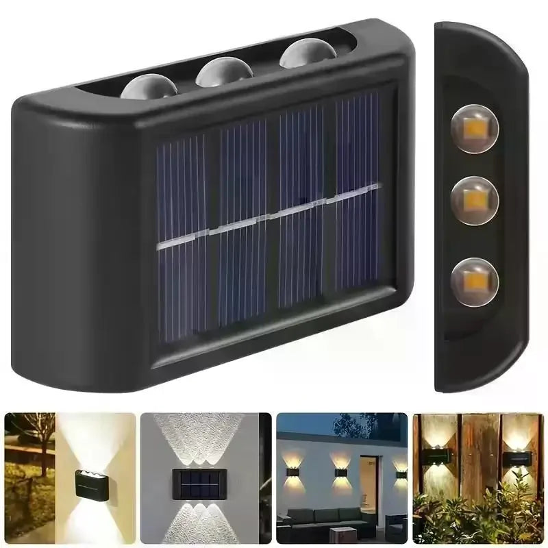 Solar Wall Lamp Outdoor Waterproof Solar Fence Lights Solar Powered Up Down Lighting Garden Yard Street Decoration Wall Lights