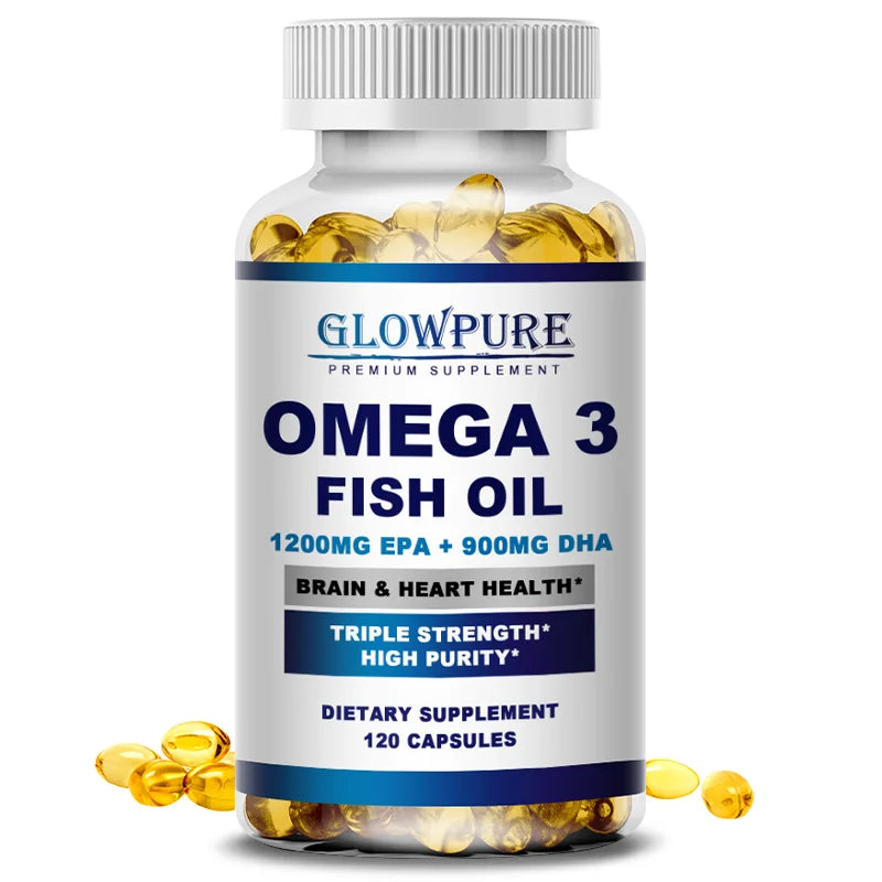 Fish Oil OMEGA-3 for Brain Cognitive Function and Memory, Anti-Inflammation, Antioxidant Joint Health - Rich In DHA And EPA