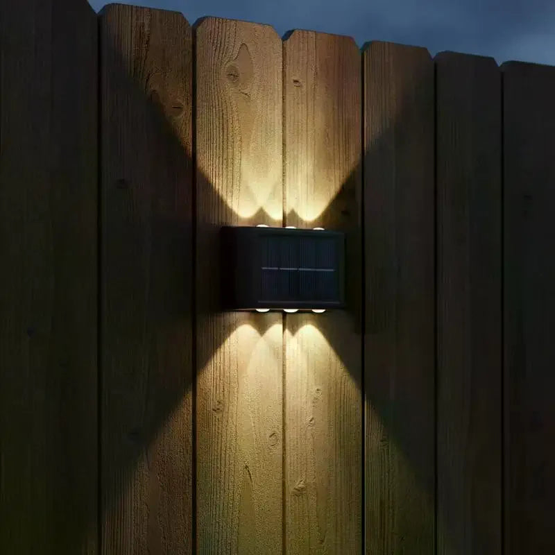 Solar Wall Lamp Outdoor Waterproof Solar Fence Lights Solar Powered Up Down Lighting Garden Yard Street Decoration Wall Lights