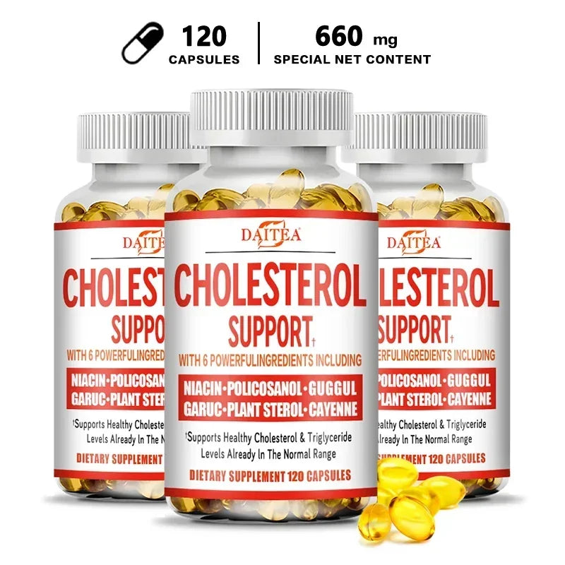 Daitea Cholesterol Support Supplement - Lowers LDL and Triglycerides, Immune System, Relieves Anxiety Naturally, Adrenal Health