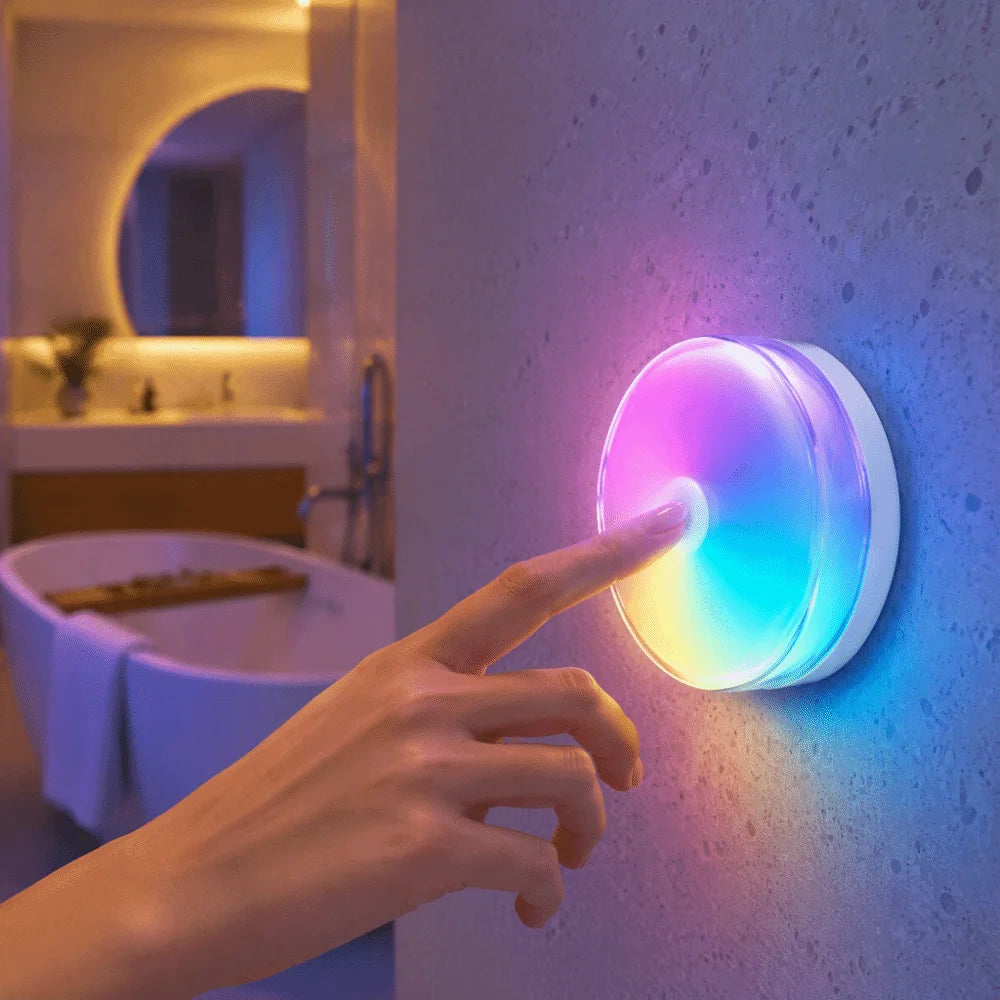 Magnetic Charging Shower Light Wireless Magnetic IP Waterproof Ambient Light 15 RGBW Colors Rechargeable Mood Light Living Room