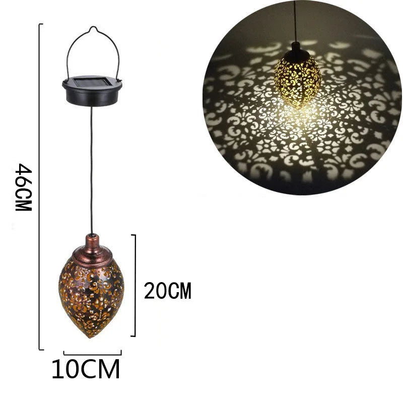 Water Drop Shaped Outdoor Solar Projection Light Waterproof Hollowed-out Design for Garden Patio Stair  Landscape Balcony