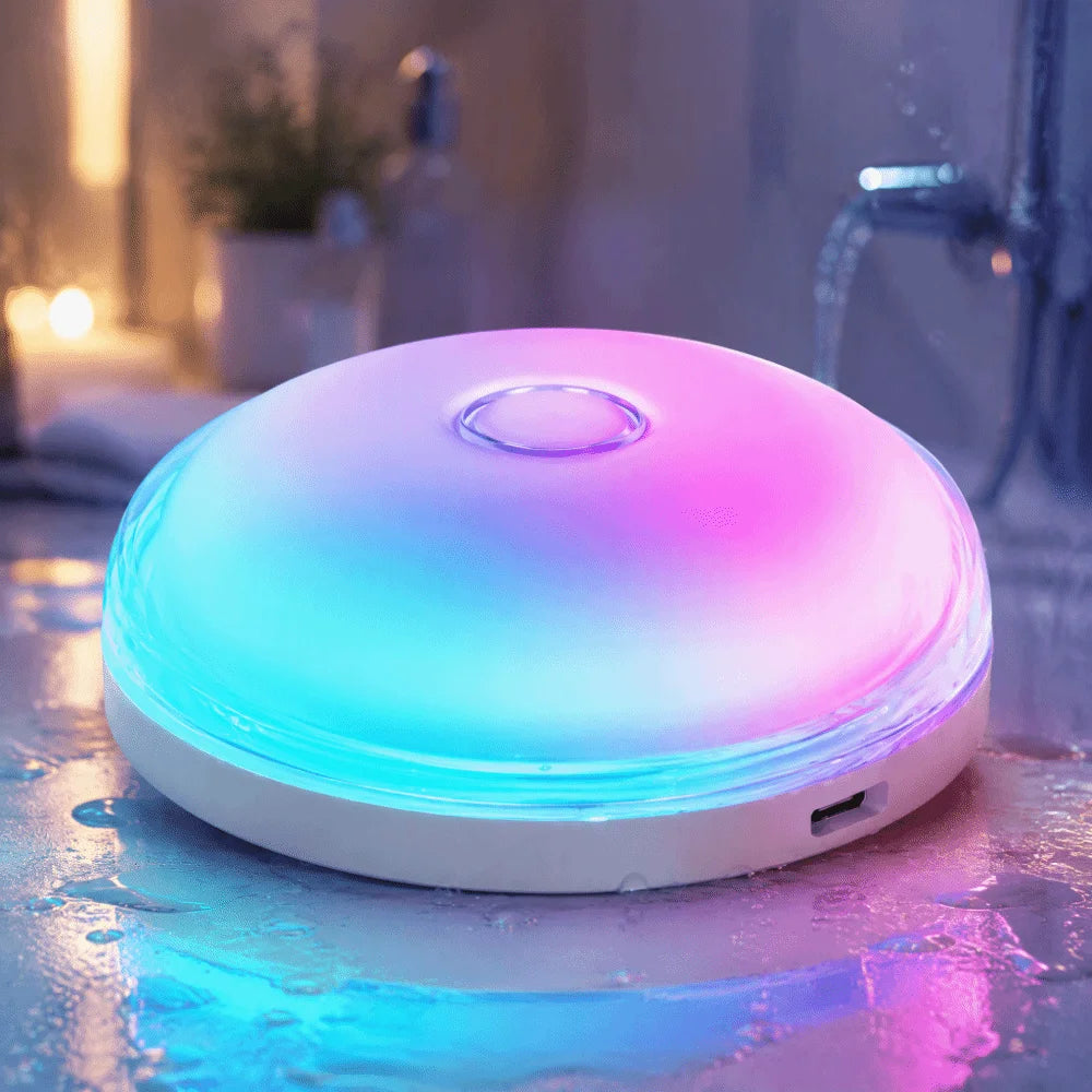 Magnetic Charging Shower Light Wireless Magnetic Color Changing Ambient Light IP Waterproof 15 RGBW Colors Mood Light Indoor
