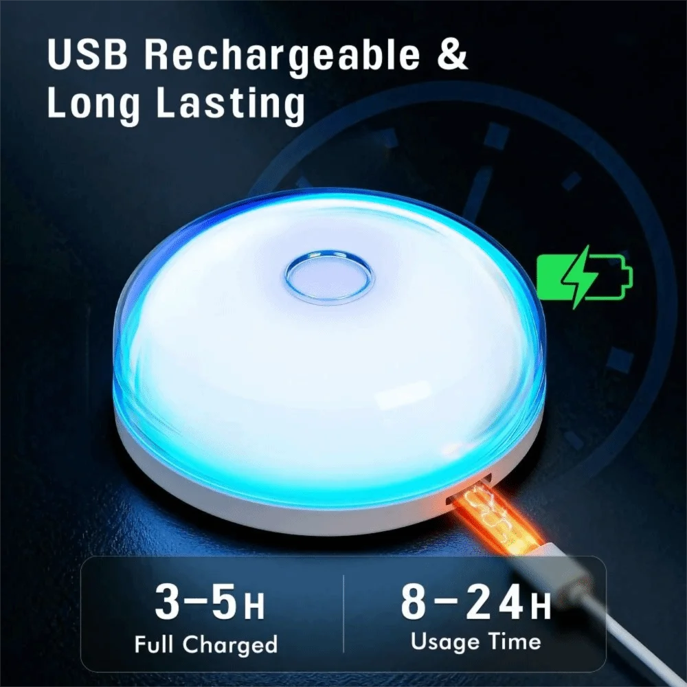 Magnetic Charging Shower Light Wireless Magnetic IP Waterproof Mood Light Color Changing 15 RGBW Colors Night Light Shower