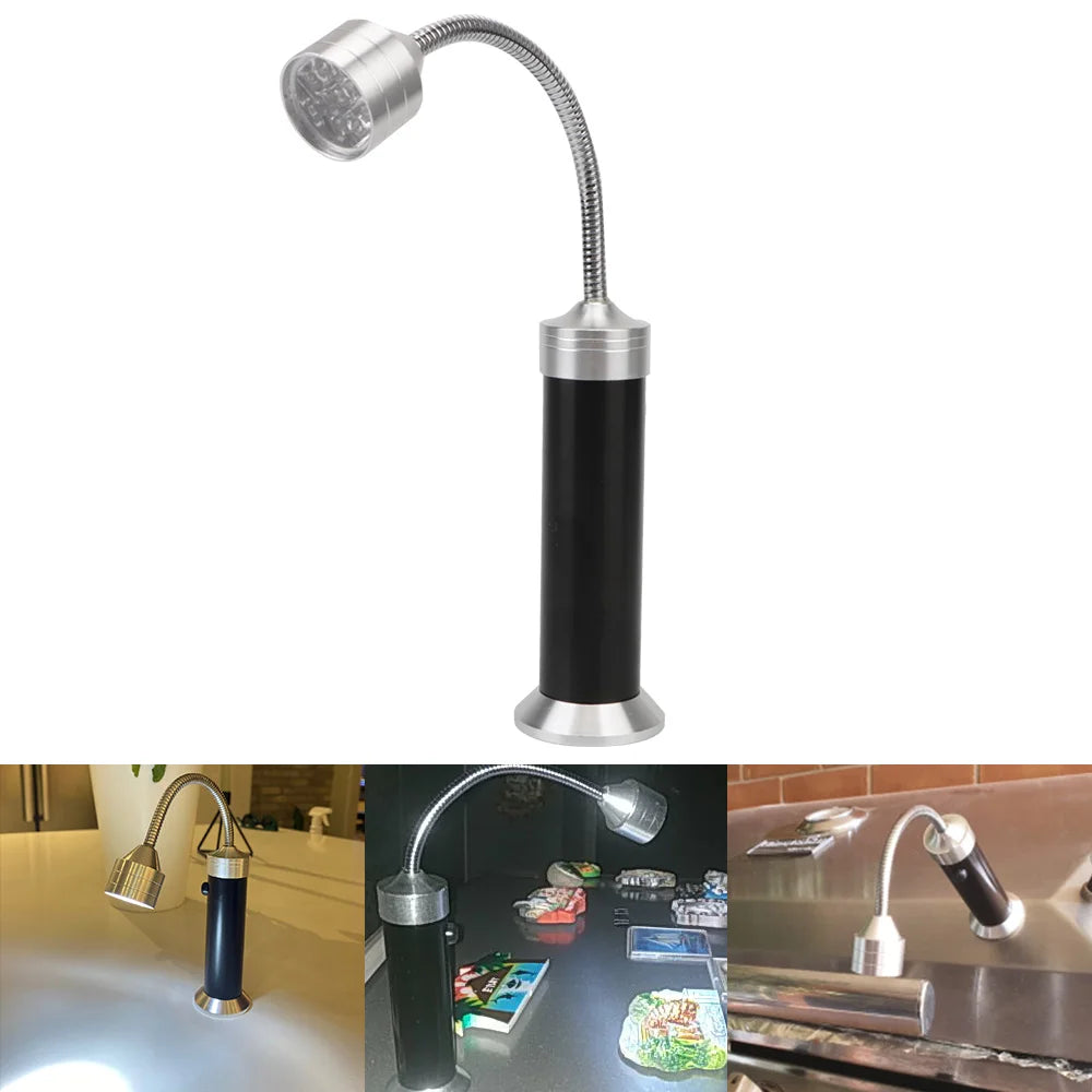 BBQ Grill Light Soft Tube Lighting Lamp 360° Adjustable Super-Bright 9 LED Flashlight Magnetic Base Outdoor Lighting 1 pcs