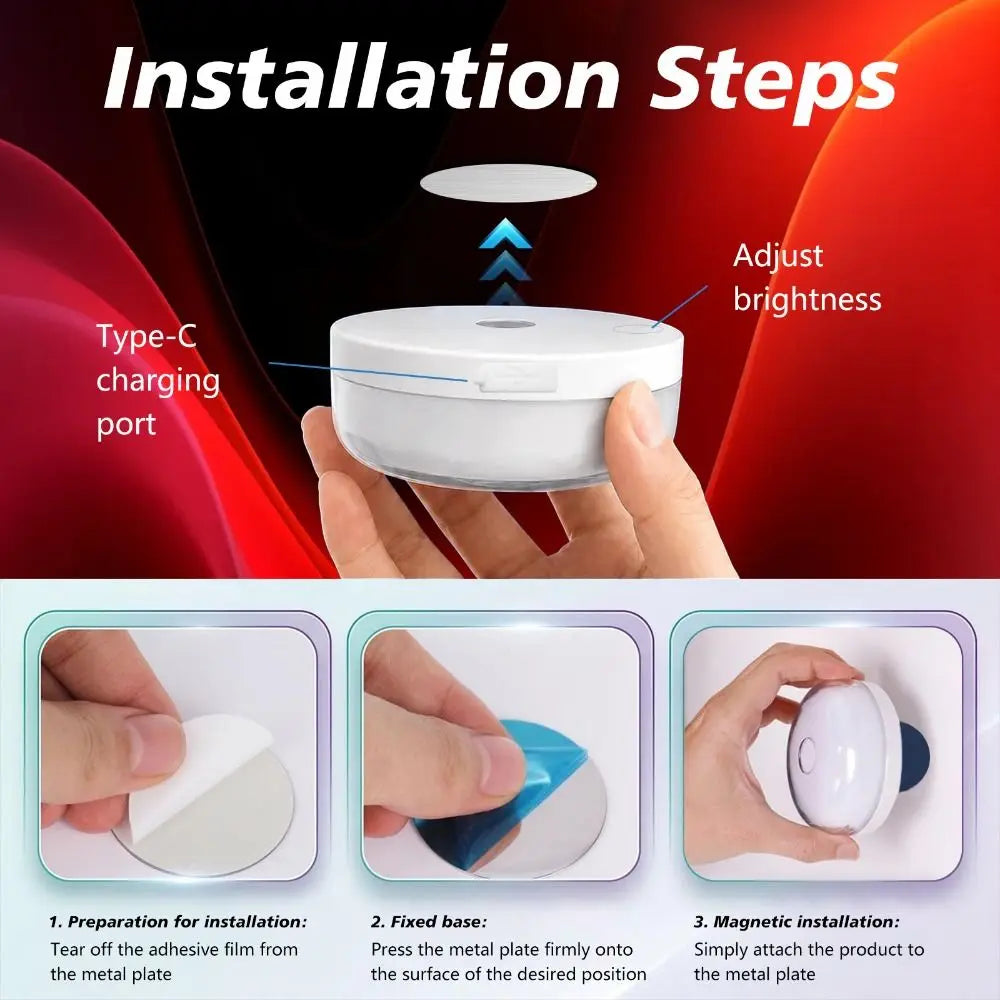 Magnetic Charging Shower Light Wireless Magnetic IP Waterproof Mood Light Color Changing 15 RGBW Colors Night Light Shower